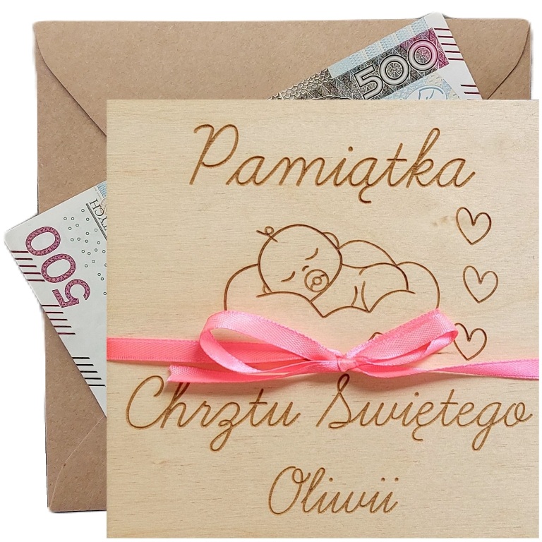 DREWNIANA PAMIĄTKA CHRZTU ŚWIĘTEGO PREZENT NA CHRZEST BOBAS zdjęcie 2