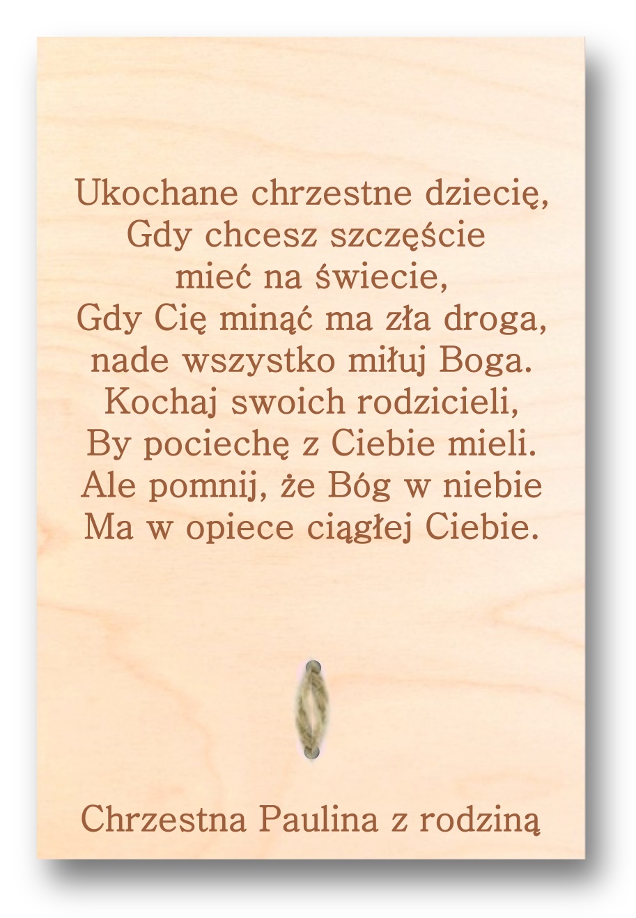 DREWNIANA TABLICZKA Z ŻYCZENIAMI PREZENT NA CHRZEST zdjęcie 2