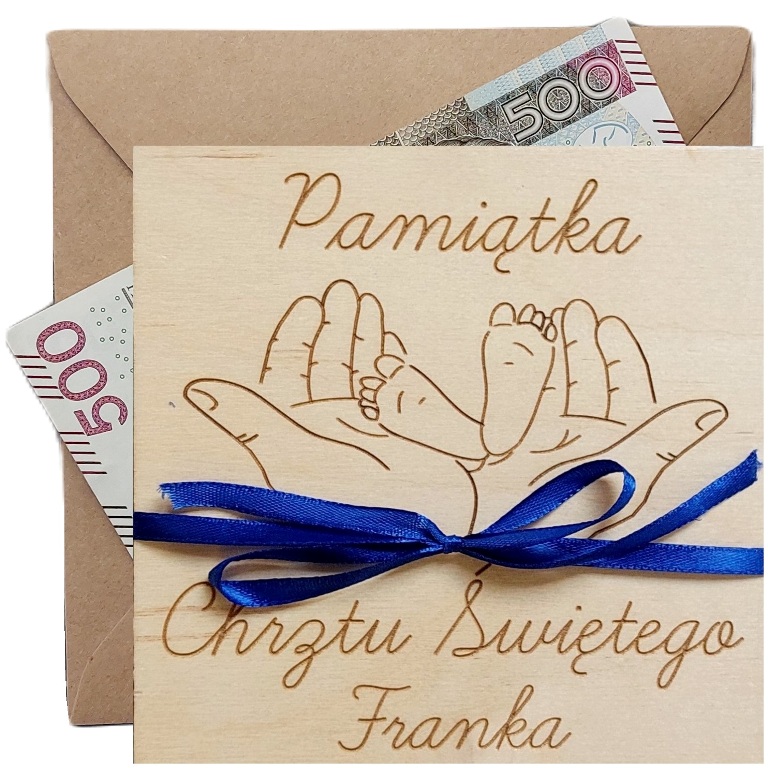 DREWNIANA PAMIĄTKA CHRZTU ŚWIĘTEGO PREZENT NA CHRZEST STÓPKI NA DŁONI zdjęcie 1